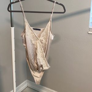 cream lace silk bodysuit